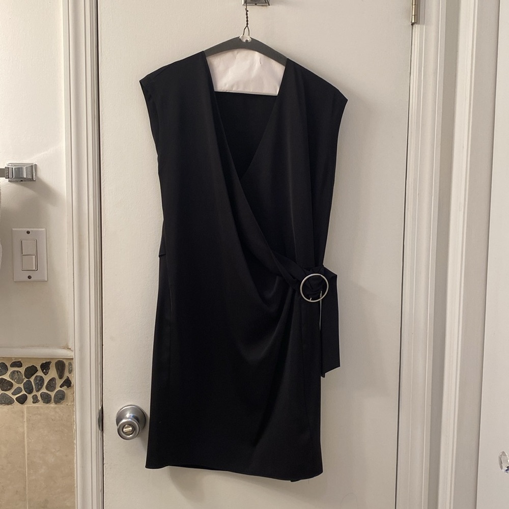All Saints black dress with silver buckle in a size medium